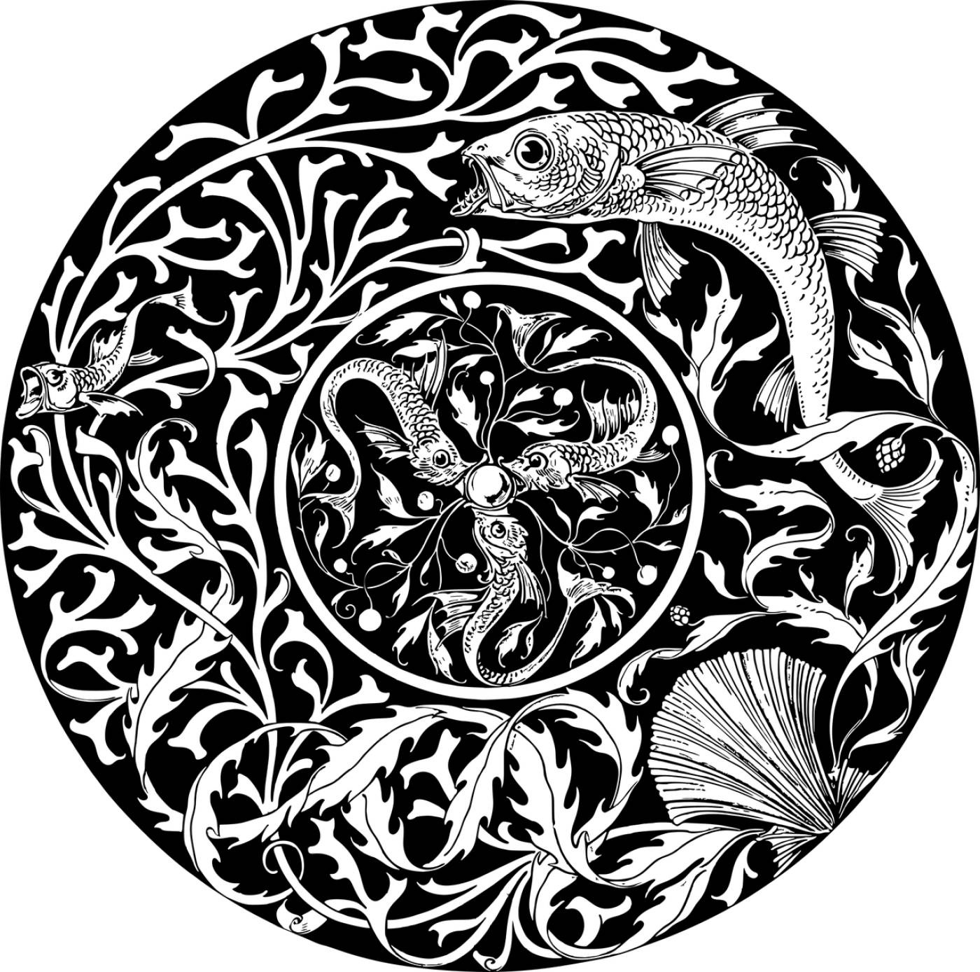 mandala fish ornamental design  svg vector