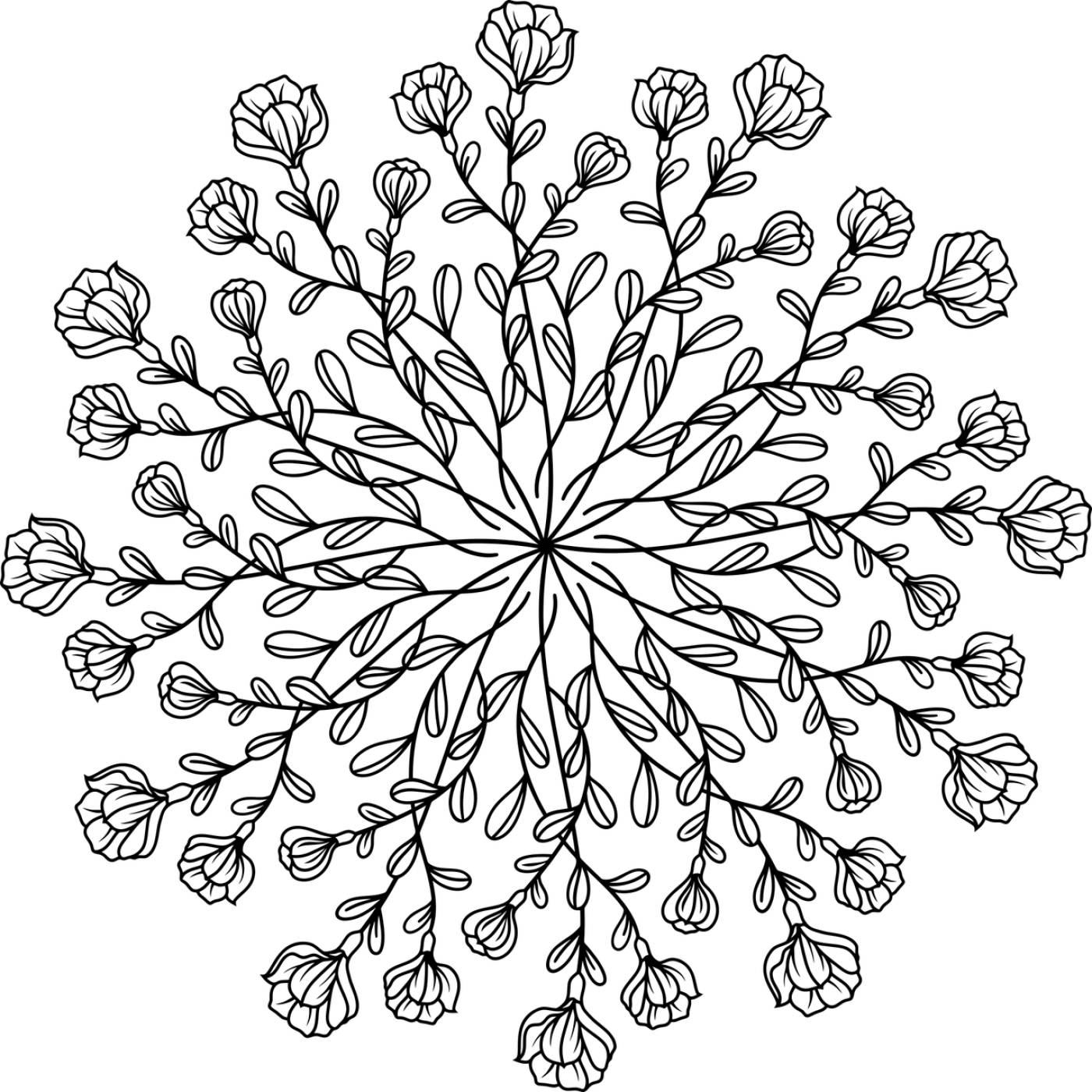 mandala flowers floral line art  svg vector