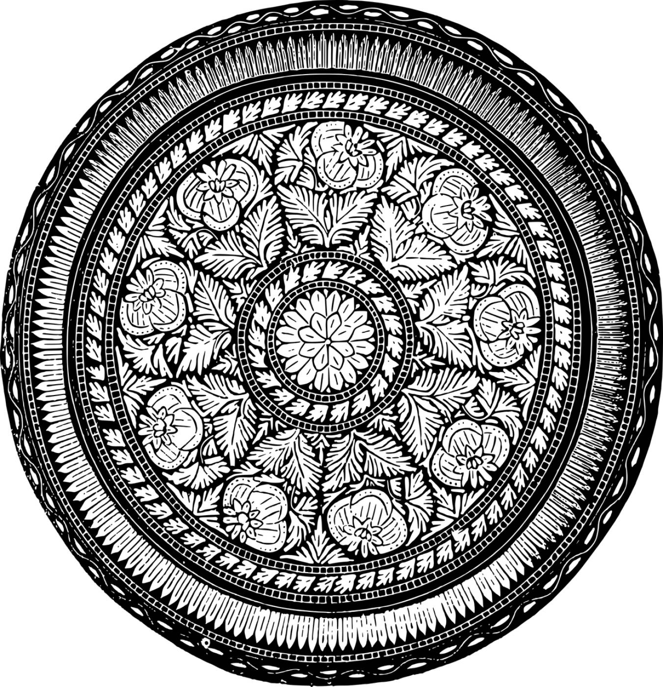 mandala plate line art decorative  svg vector