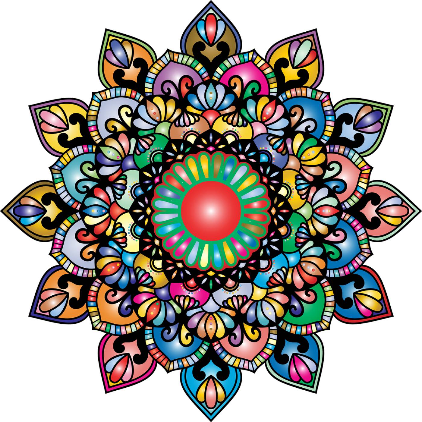 mandala stained glass pattern  svg vector