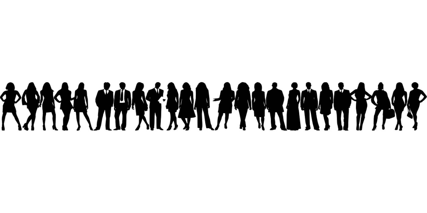 people group crowd line silhouette  svg vector