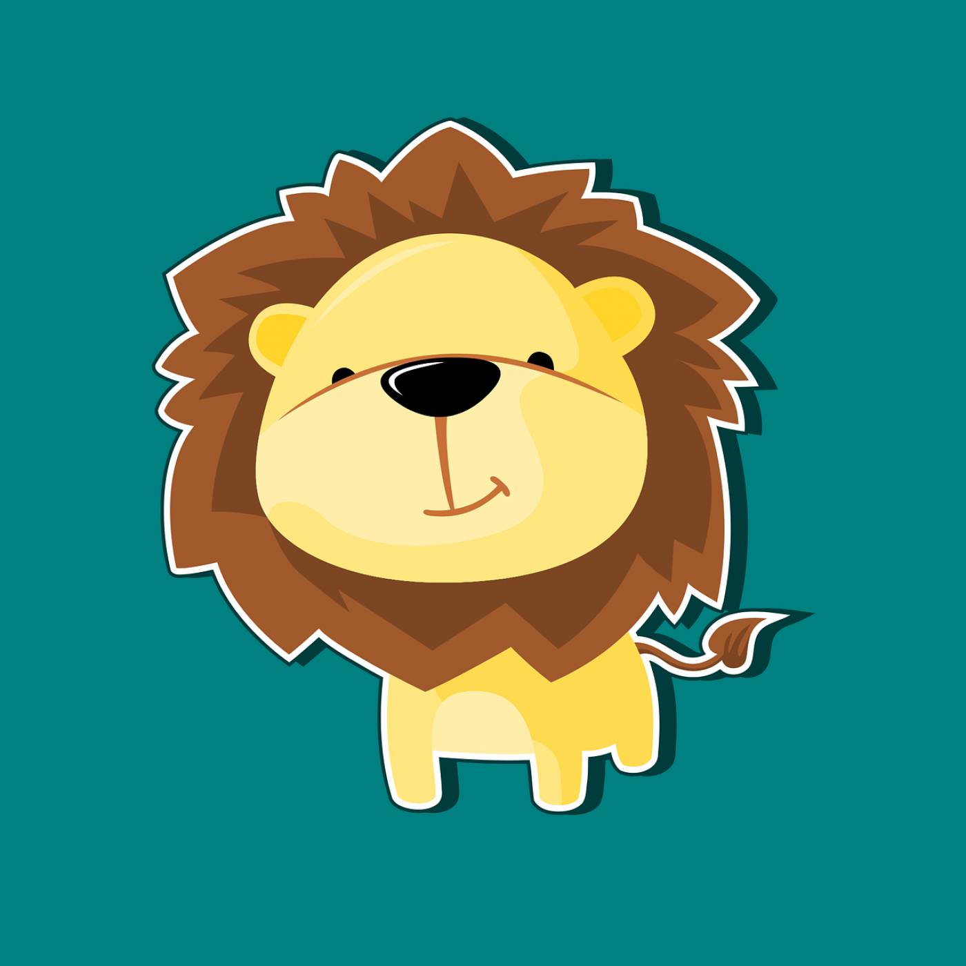lion mascot character icon cartoon  svg vector