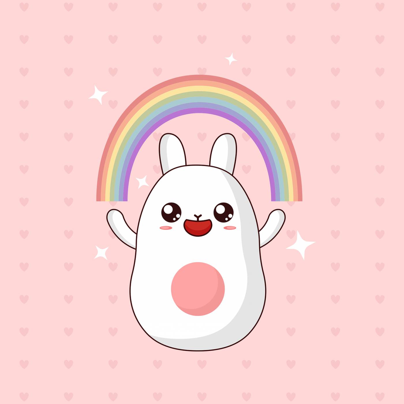 rabbit bunny rainbow sweet happy  svg vector