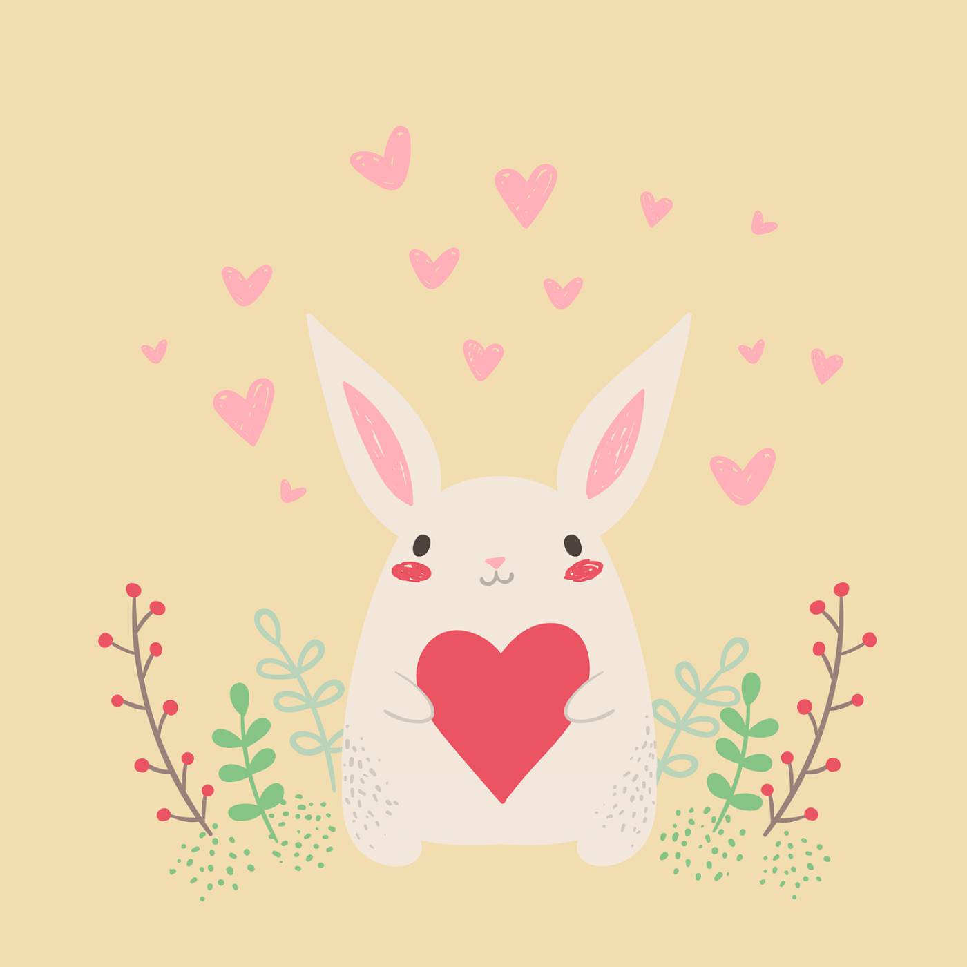 rabbit heart bunny animal pet  svg vector
