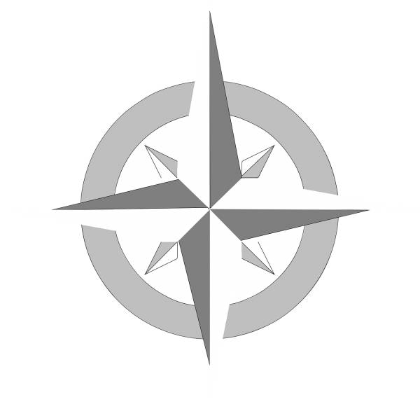 compass windrose navigation grey  svg vector cut file