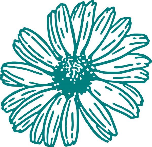 daisy flower outline floral  svg vector cut file