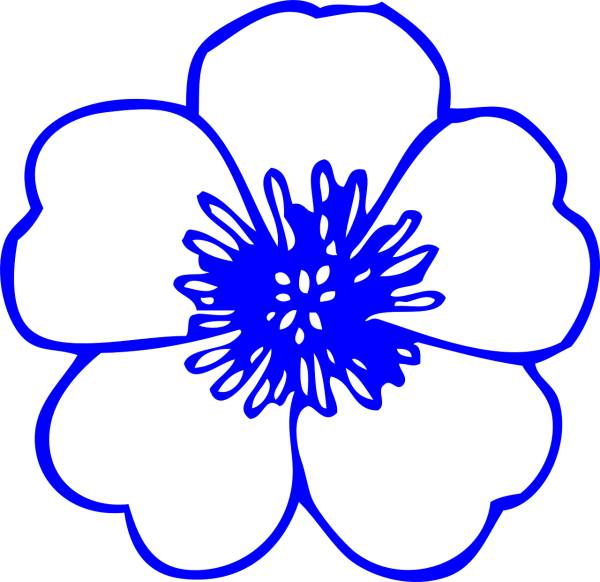 flower buttercup blue outline  svg vector cut file