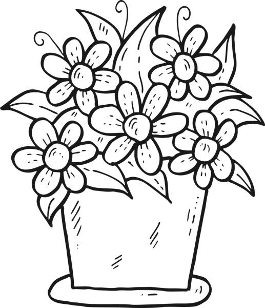 flowers pot flower pot  svg vector cut file