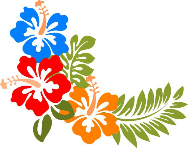 hibiscus hawaii flowers tropical  svg vector cut file