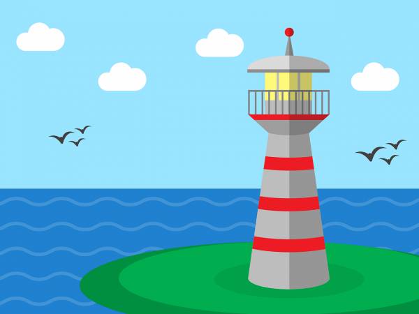 island lighthouse sea horizon  svg vector cut file