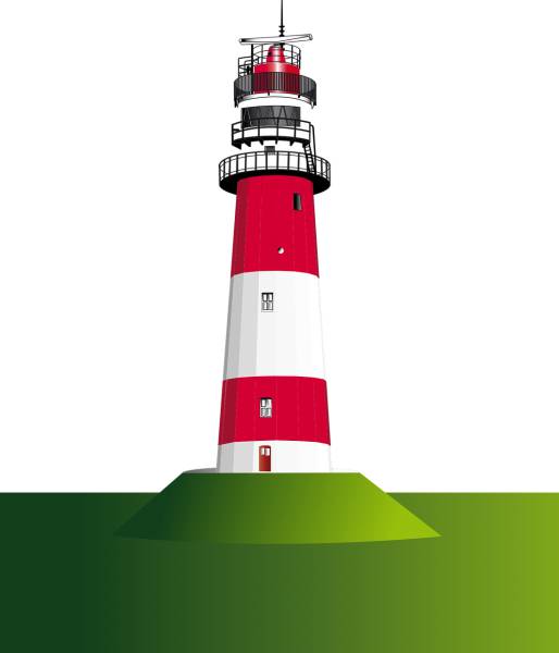 lighthouse coast sea red white  svg vector cut file