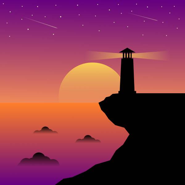 lighthouse tower sea beach sky  svg vector cut file