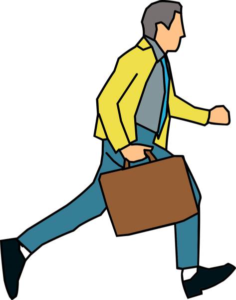 man hurry up going to work running  svg vector cut file