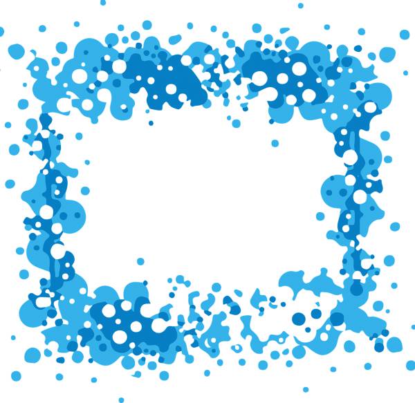 summer bubbles frame border blue  svg vector cut file