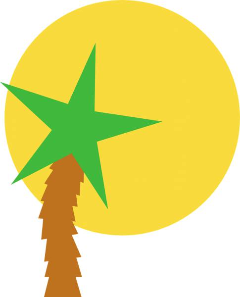 sun star palm tree summer vector  svg vector cut file