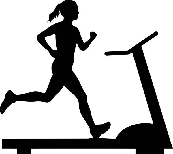 woman run treadmill silhouette  svg vector cut file