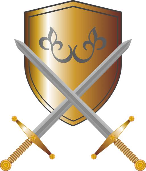 coat of arms sign swords knight  svg vector cut file