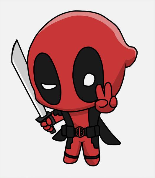 deadpool chibi character superhero  svg vector cut file