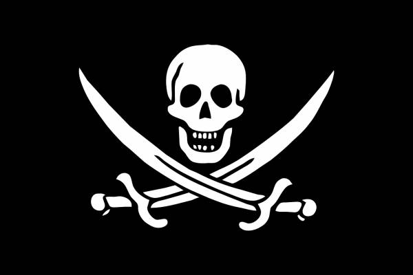 flag pirates logo skull swords  svg vector cut file