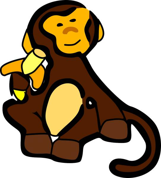 monkey animal cartoon banana zoo  svg vector cut file