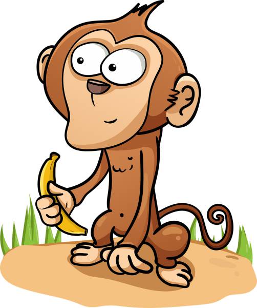 monkey marmoset banana chimpanzee  svg vector cut file