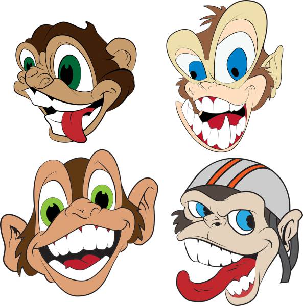 monkeys cartoon character  svg vector cut file