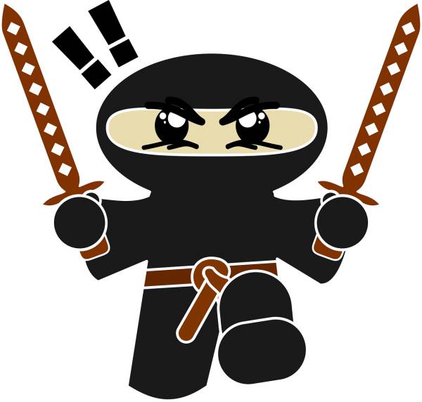ninja comic character funny asian  svg vector cut file