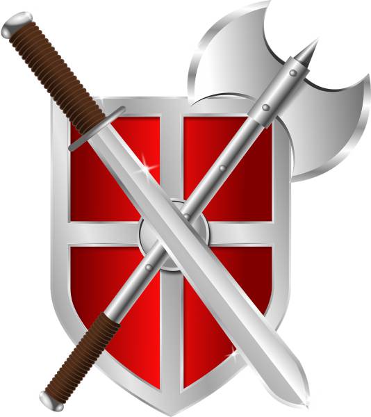 shield axe sword crest armor  svg vector cut file