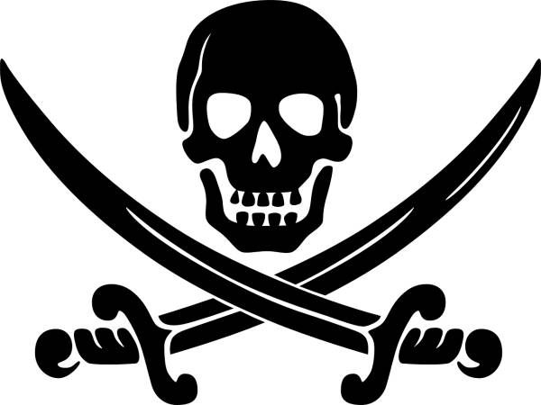 skull swords crossed pirates  svg vector cut file