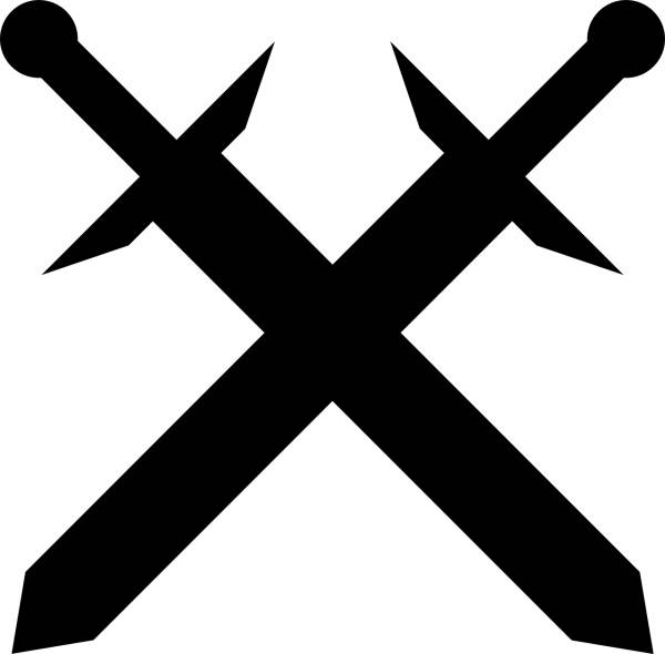 swords crossed medieval old knight  svg vector cut file