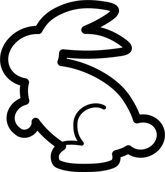 bunny easter rabbit shape outline  svg vector cut file