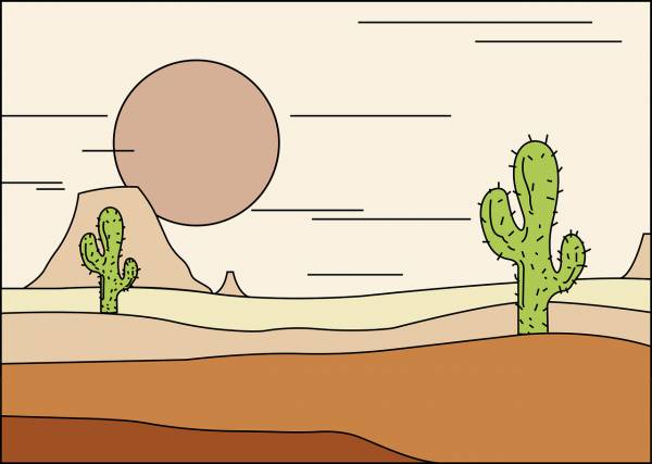 desert cactus nature drawing  svg vector cut file