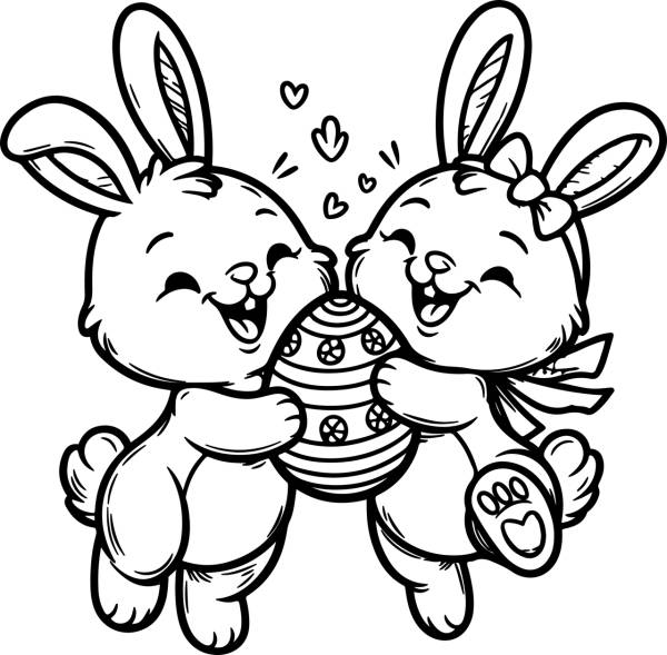 easter bunny rabbit eggs  svg vector cut file