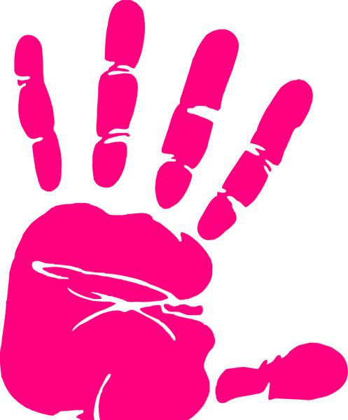 hand print pink paint art palm  svg vector cut file