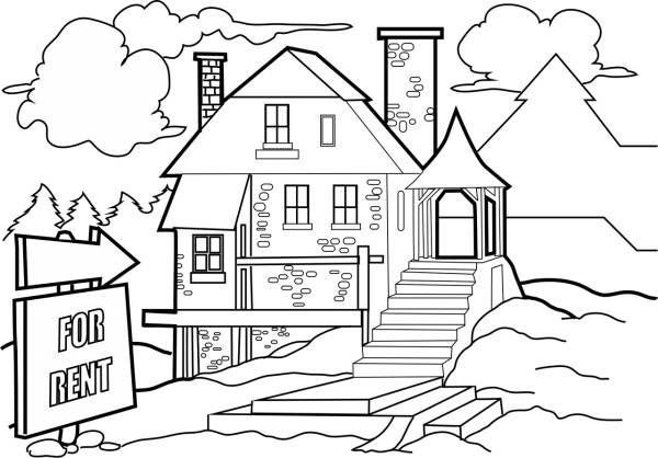 houses stick figure view outline  svg vector cut file