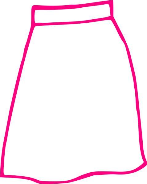 skirt pink long outline  svg vector cut file