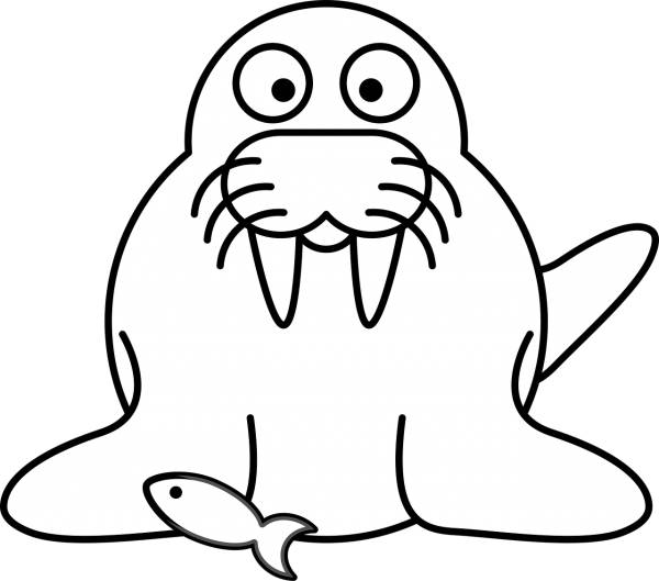walrus fish sea life animal  svg vector cut file