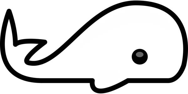 whale mammal animal outline black  svg vector cut file