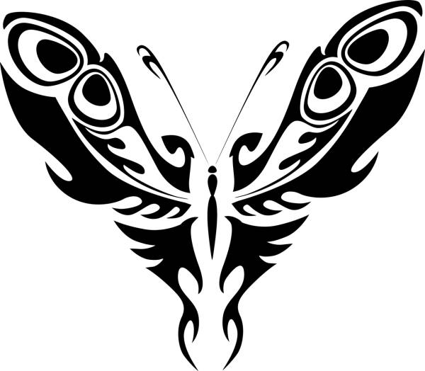 abstract animal black butterfly  svg vector cut file