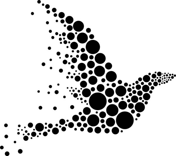 animal art bird black circles  svg vector cut file