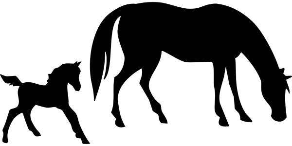 animals horse mare foal broodmare  svg vector cut file