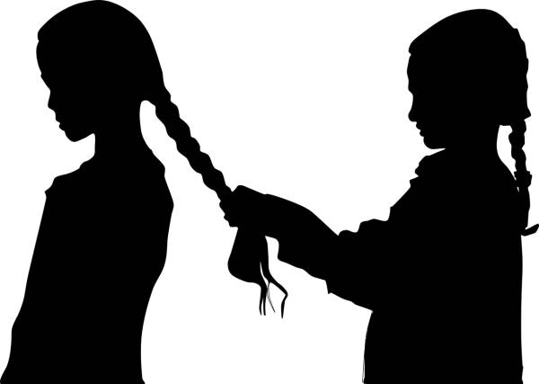 braiding female friends girl hair  svg vector cut file