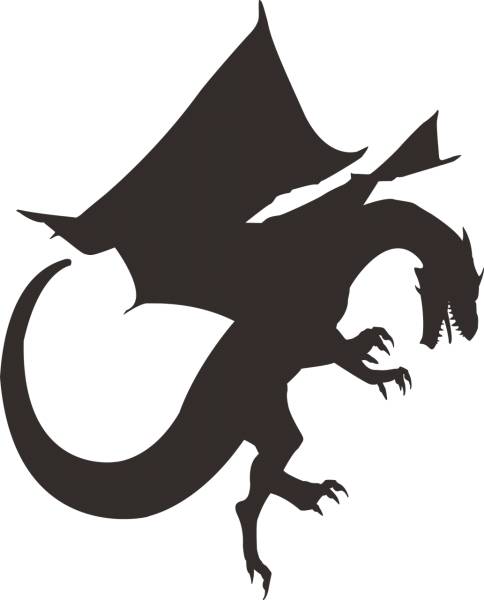dragon silhouette black mythology  svg vector cut file