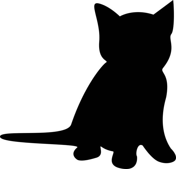 kitten sitting silhouette cat  svg vector cut file