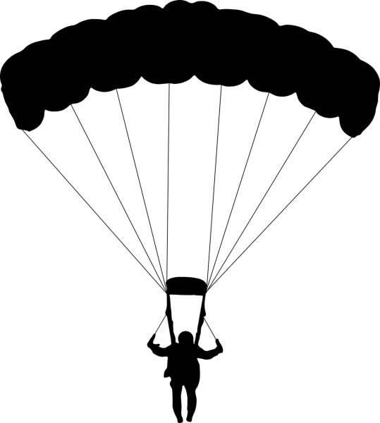 parachuting parachute glide falling  svg vector cut file