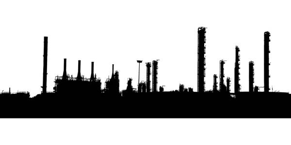 petrochemical factory silhouette  svg vector cut file