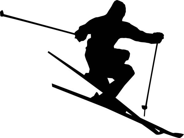 skiing alpin sticks silhouette  svg vector cut file