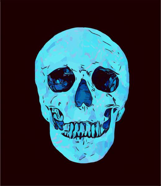 blue skull crystal glow  svg vector cut file