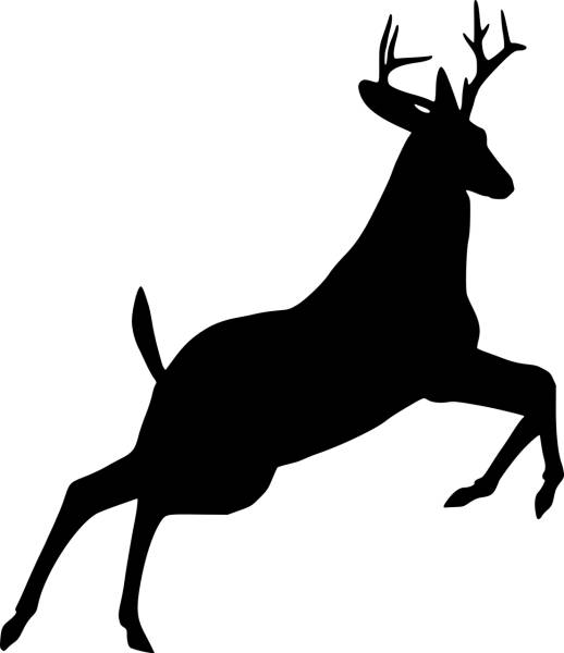 deer jumping silhouette animal  svg vector cut file