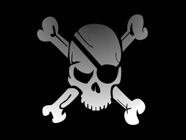skull crossbones pirate flag fade  svg vector cut file